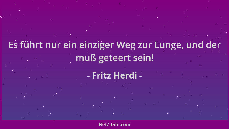 Fritz Herdi - Es führt nur ein einziger Weg zur Lunge, und der muß geteert sein!...
