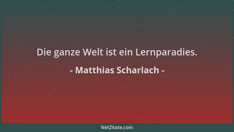 Matthias Scharlach - Die ganze Welt ist ein Lernparadies....