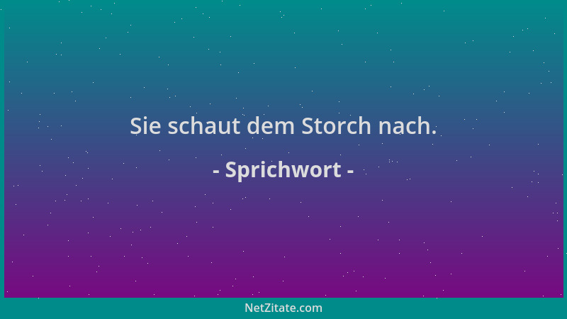 Sprichwort - Sie schaut dem Storch nach....