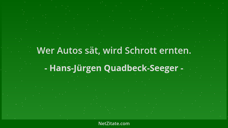 Hans-Jürgen Quadbeck-Seeger - Wer Autos sät, wird Schrott ernten....