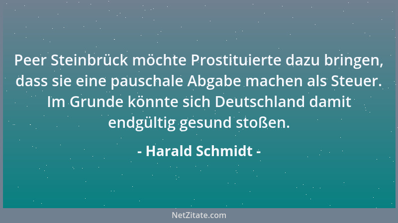 Harald Schmidt - Peer Steinbrück möchte Prostituierte dazu bringen, dass sie eine pauschale Abgabe machen als Steuer. Im Gr...