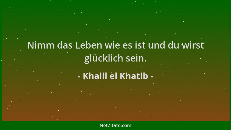 Khalil el Khatib - Nimm das Leben wie es ist und du wirst glücklich sein....