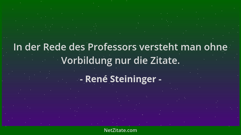 René Steininger - In der Rede des Professors versteht man ohne Vorbildung nur die Zitate....