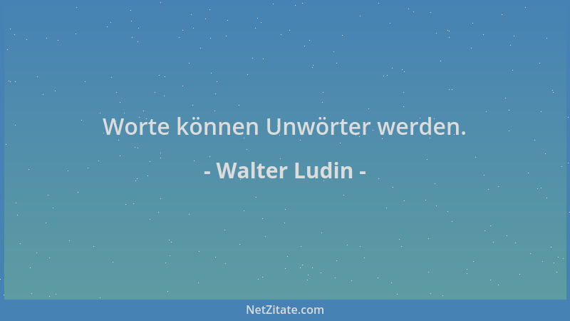 Walter Ludin - Worte können Unwörter werden....