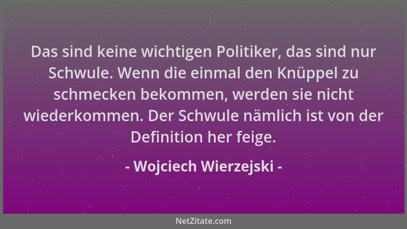 Wojciech Wierzejski - Das sind keine wichtigen Politiker, das sind nur Schwule. Wenn die einmal den Knüppel zu schmecken be...