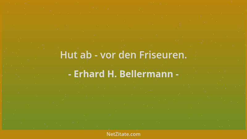 Erhard H. Bellermann - Hut ab - vor den Friseuren....