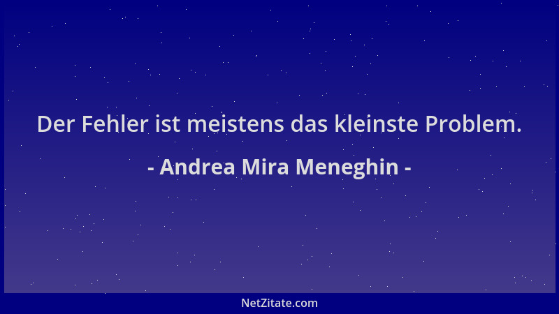 Andrea Mira Meneghin - Der Fehler ist meistens das kleinste Problem....
