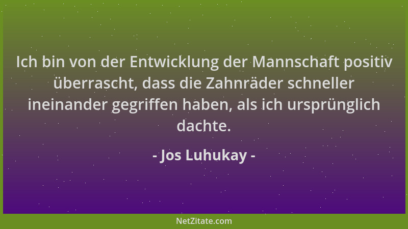Jos Luhukay - Ich bin von der Entwicklung der Mannschaft positiv überrascht, dass die Zahnräder schneller ineinander gegrif...