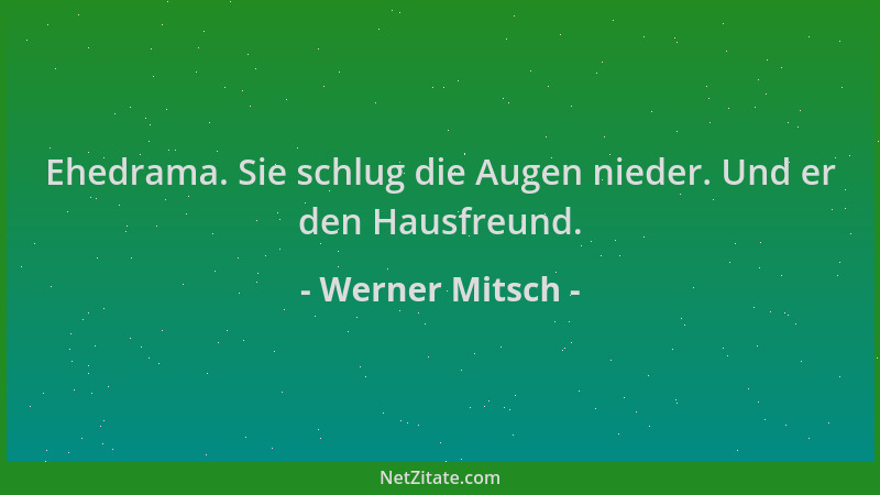 Werner Mitsch - Ehedrama. Sie schlug die Augen nieder. Und er den Hausfreund....