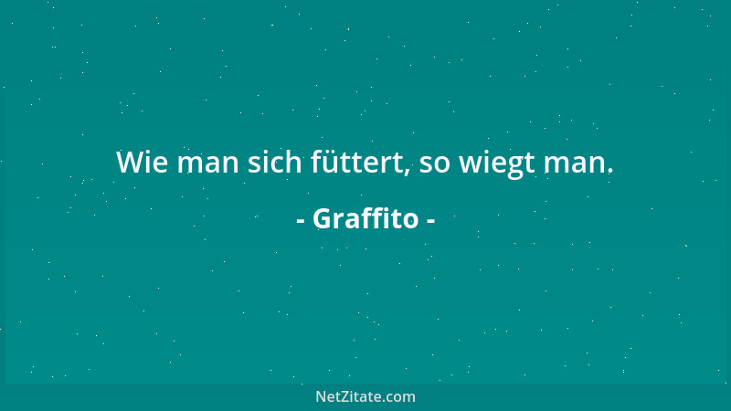 Graffito - Wie man sich füttert, so wiegt man....