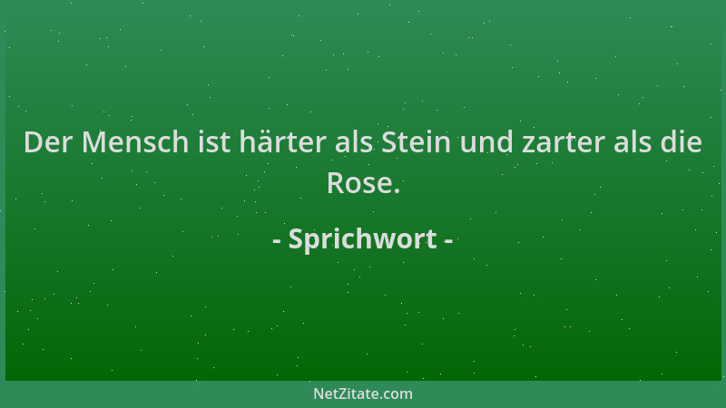 Sprichwort - Der Mensch ist härter als Stein und zarter als die Rose....