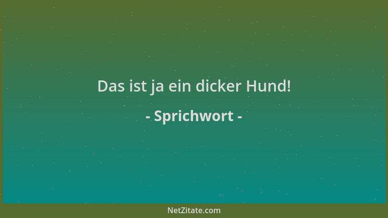 Sprichwort - Das ist ja ein dicker Hund!...