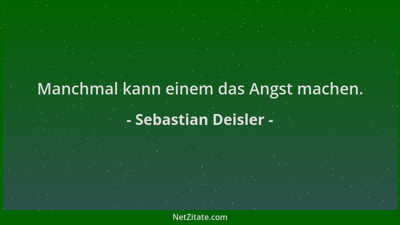 Sebastian Deisler - Manchmal kann einem das Angst machen....