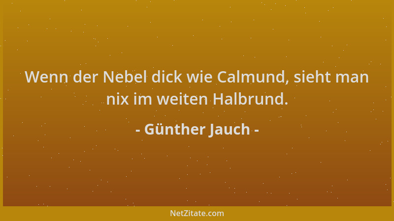 Günther Jauch - Wenn der Nebel dick wie Calmund, sieht man nix im weiten Halbrund....