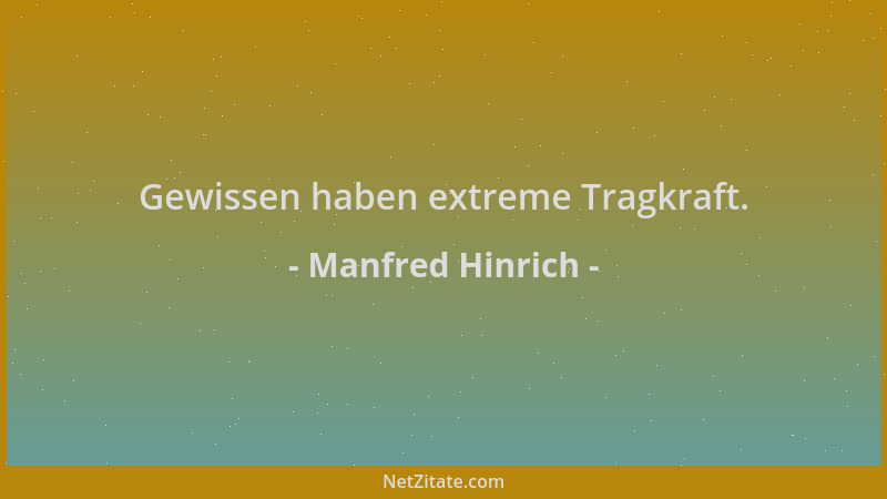 Manfred Hinrich - Gewissen haben extreme Tragkraft....