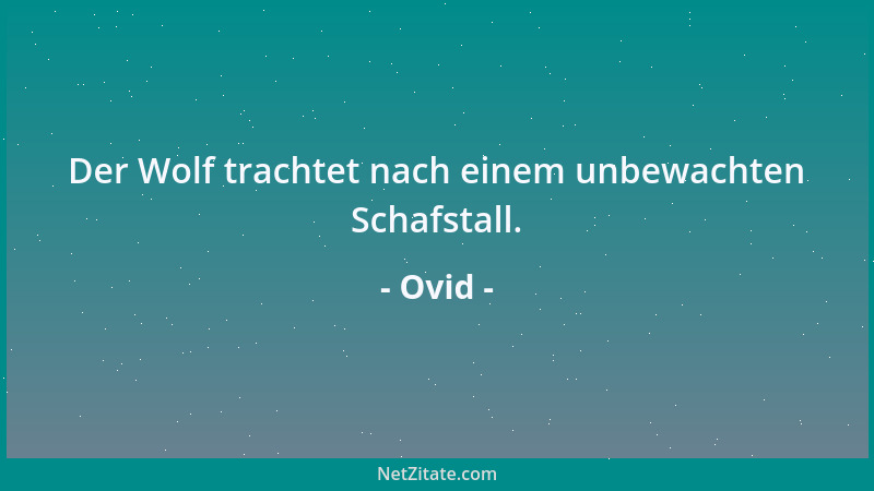 Ovid - Der Wolf trachtet nach einem unbewachten Schafstall....
