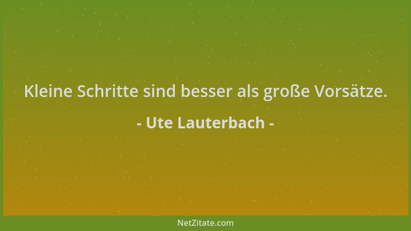 Ute Lauterbach - Kleine Schritte sind besser als große Vorsätze....