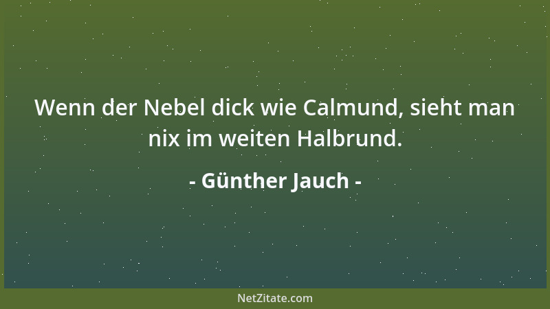 Günther Jauch - Wenn der Nebel dick wie Calmund, sieht man nix im weiten Halbrund....
