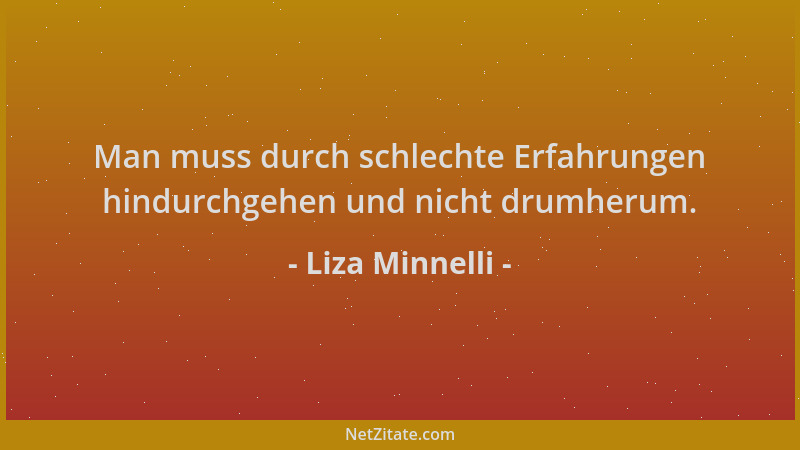 Liza Minnelli - Man muss durch schlechte Erfahrungen hindurchgehen und nicht drumherum....