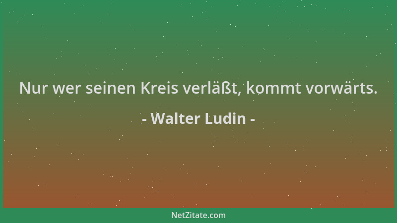 Walter Ludin - Nur wer seinen Kreis verläßt, kommt vorwärts....