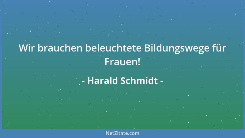 Harald Schmidt - Wir brauchen beleuchtete Bildungswege für Frauen!...