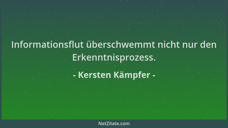 Kersten Kämpfer - Informationsflut überschwemmt nicht nur den Erkenntnisprozess....