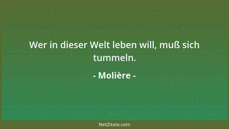 Molière - Wer in dieser Welt leben will, muß sich tummeln....