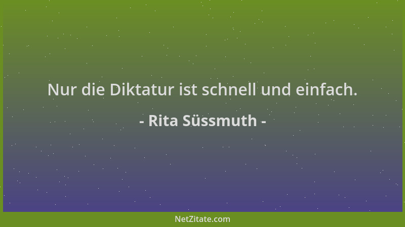 Rita Süssmuth - Nur die Diktatur ist schnell und einfach....