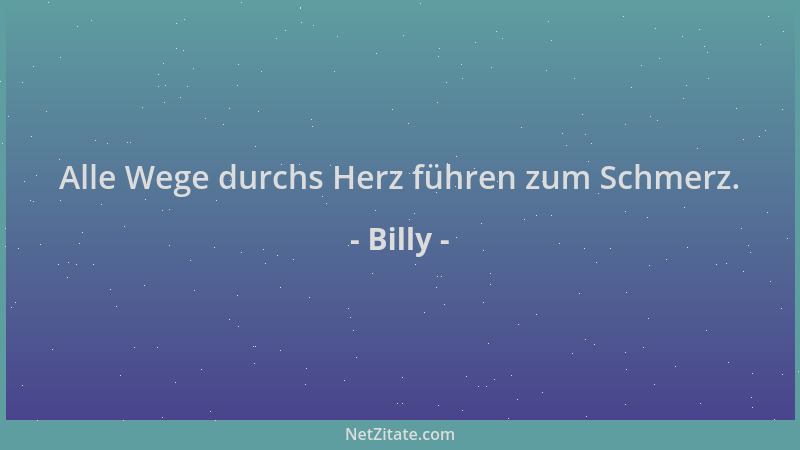 Billy - Alle Wege durchs Herz führen zum Schmerz....