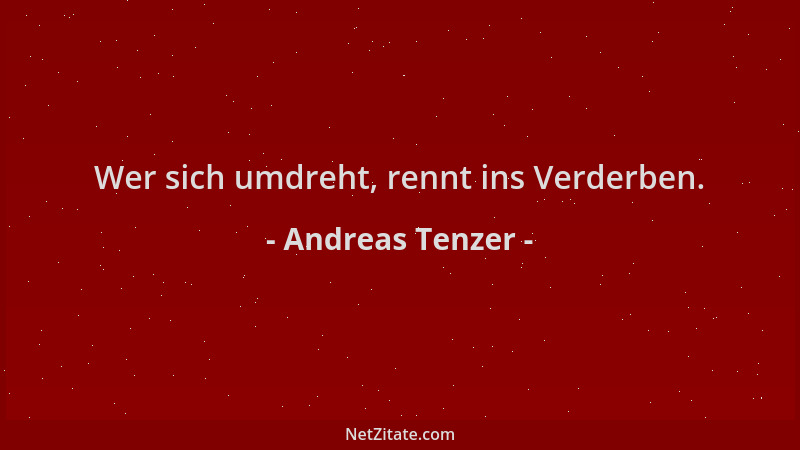 Andreas Tenzer - Wer sich umdreht, rennt ins Verderben....