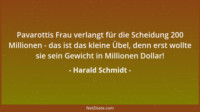 Harald Schmidt - Pavarottis Frau verlangt für die Scheidung 200 Millionen - das ist das kleine Übel, denn erst wollte sie s...