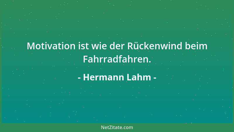 Hermann Lahm - Motivation ist wie der Rückenwind beim Fahrradfahren....