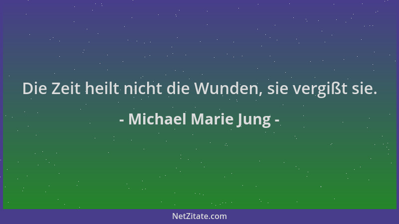 Michael Marie Jung - Die Zeit heilt nicht die Wunden, sie vergißt sie....