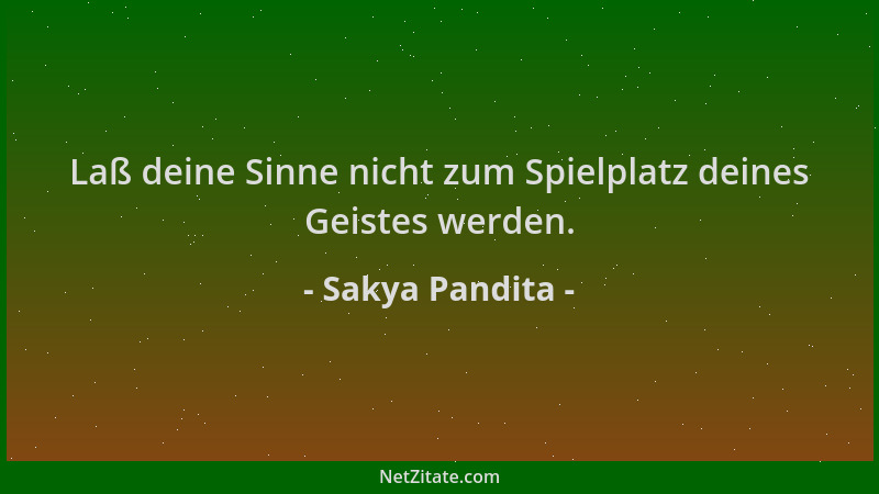 Sakya Pandita - Laß deine Sinne nicht zum Spielplatz deines Geistes werden....