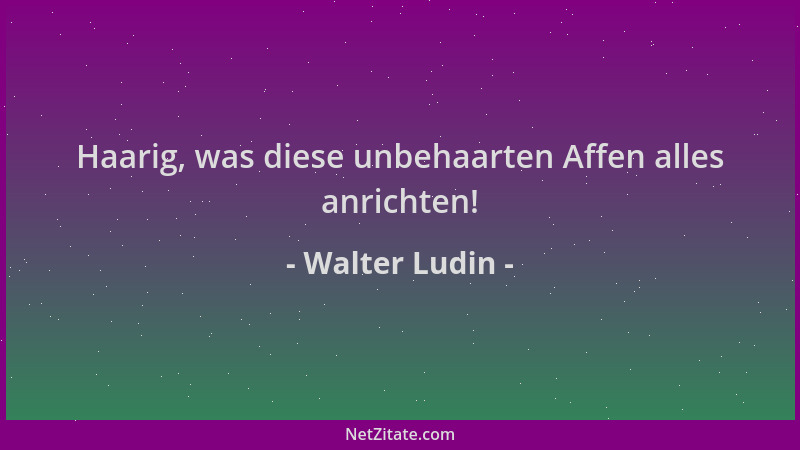 Walter Ludin - Haarig, was diese unbehaarten Affen alles anrichten!...