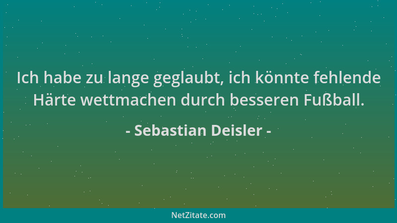 Sebastian Deisler - Ich habe zu lange geglaubt, ich könnte fehlende Härte wettmachen durch besseren Fußball....