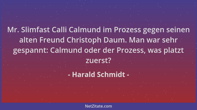Harald Schmidt - Mr. Slimfast Calli Calmund im Prozess gegen seinen alten Freund Christoph Daum. Man war sehr gespannt: Cal...