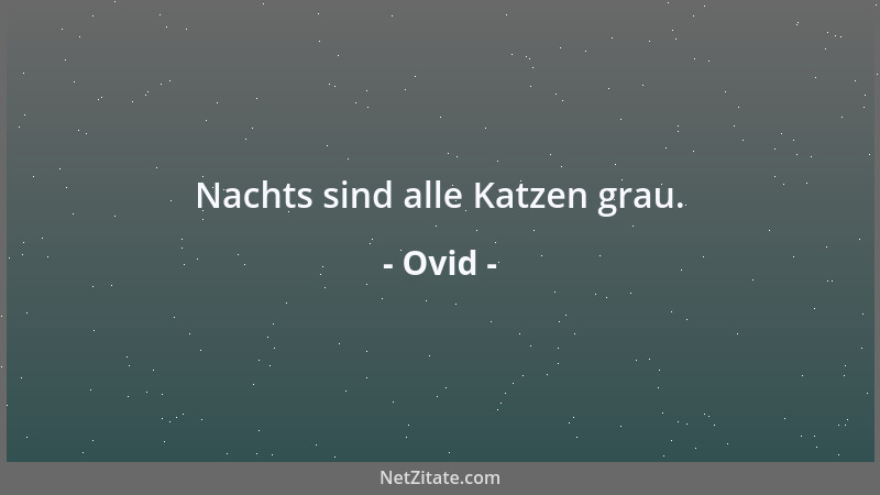 Ovid - Nachts sind alle Katzen grau....