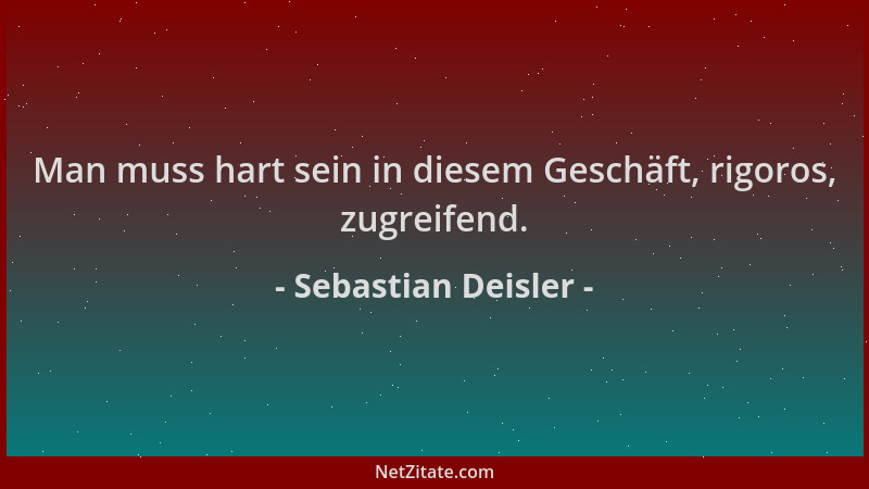 Sebastian Deisler - Man muss hart sein in diesem Geschäft, rigoros, zugreifend....