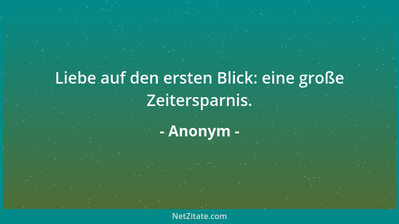 Anonym - Liebe auf den ersten Blick: eine große Zeitersparnis....