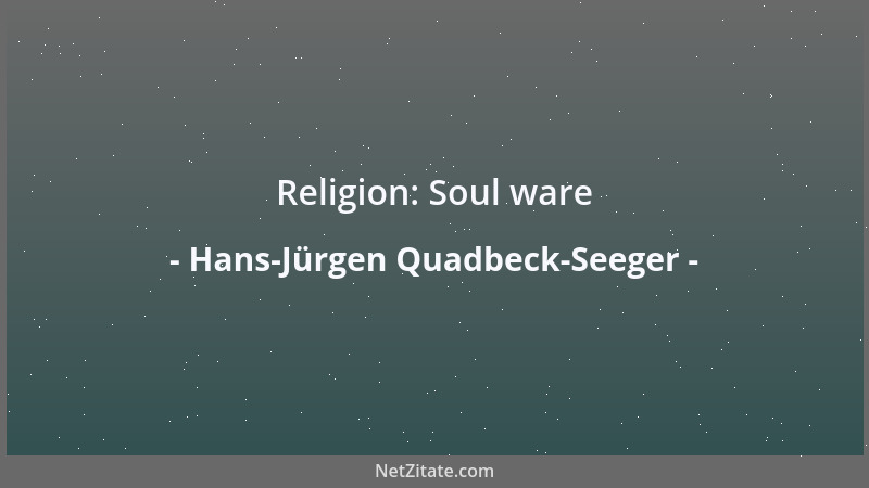 Hans-Jürgen Quadbeck-Seeger - Religion: Soul ware...