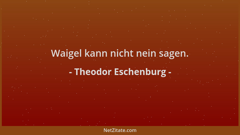 Theodor Eschenburg - Waigel kann nicht nein sagen....